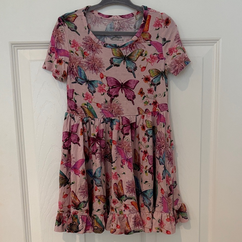 Posh Peanut Butterfly Floral Dress - Pink and Blue